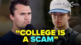 College Student Confronts Charlie Kirk on College, Gets SCHOOLED 🔥