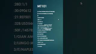 MT101 and MT 103 Message example