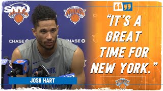 Josh Hart says Knicks have 'good vibes' headed into NBA playoffs | SNY