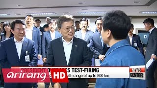 South Korean president observes test-firing of 800km range home-grown missile