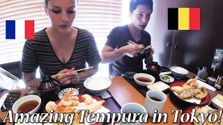 【ひさご】外国人カップルが本格江戸前天ぷらを楽しむ！/ Amazing Tempura in Tokyo