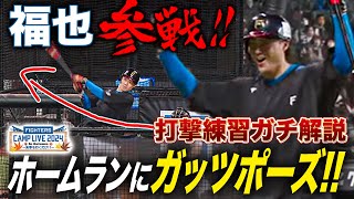 山﨑福也 打撃練習ホームランでガッツポーズ‼笑顔あふれるバッティングをガチ解説＜11/7ファイターズ秋季キャンプ2024＞