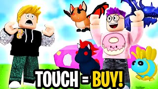 LANKYBOX Tries BUYING EVERYTHING My Friend Touches Challenge In The NEW Adopt Me Update! (EXPENSIVE)
