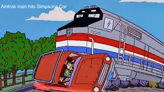 Amtrak Train hits Simpson Car