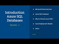 Introduction to Azure SQL Database - Module 1 | 🔥 Free Azure SQL DBA Training 🔥
