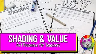 Shading and Value Drawing Art Lessons, Activities, & Worksheets, Ms Artastic Art Resource