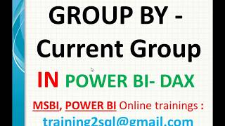 Group by in Power BI | CurrentGroup in DAX | Groupby in Dax