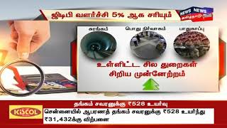 2019 -2020 ஆம் ஆண்டில் GDP வளர்ச்சி 5 சதவீதமாக சரியும் - மத்திய அரசு