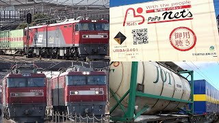 【ENG SUB】東北本線貨物列車・21本 警笛付き 発電ブレーキブロワ起動音あり 仙台貨物ターミナル編