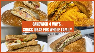 4 unique sandwich combinations | Delicious sandwich recipes for breakfast and snacks in Hindi / Urdu