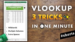 3 useful VLOOKUP tricks ✨ in one minute #Shorts