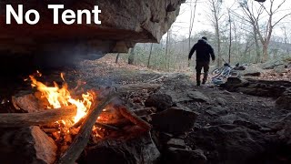 Camping In A Cave During Freezing Conditions.