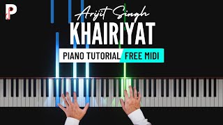 Khairiyat Piano Tutorial Instrumental | Arijit Singh | Cover | Ringtone | Karaoke