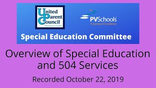 Special Education and 504 Services Overview