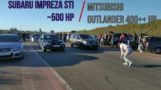 Drag Race Subaru Impreza Sti vs Mitsubishi Outlander