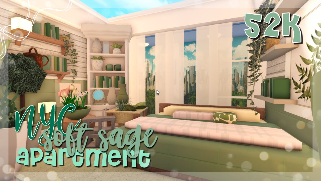 NYC Soft Sage Apartment {Speedbuild} Roblox Bloxburg ||ellvixia - YouTube