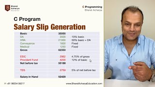 C Programming | Salary Slip generation | Promotion | Bharat Acharya Education
