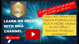 Learn Ms office with MKA channel (Convert Data Rows to colum & Columto row via formula)