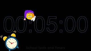 5  Minute Alarm Clock ⏰ Countdown  - LOUD Alarm ⬛Dark Mode⬛