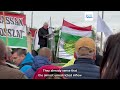 hungarian and polish farmers stage protest on border with ukraine