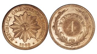 4 Centésimos 1869, Uruguay