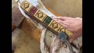 Burnishing a Leather-bound Period Binding