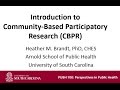 Community-based Participatory Research: PUBH 700 Module 9 #2