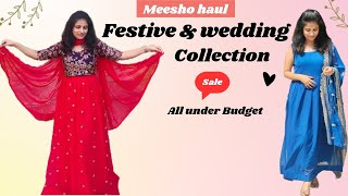 Meesho Haul under budget | wedding & festive wear | lehenga, longfrock #trending @Bhargaviyellala