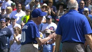 100-year-old Cubs fan delivers the game ball