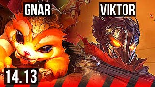 GNAR vs VIKTOR (TOP) | 4/1/8, Rank 13 | EUW Challenger | 14.13