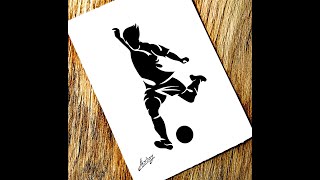 How To Draw A Soccer Player - Stencil Art