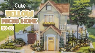 Cute Yellow Micro Home 🌻 Sims 4 Speed Build