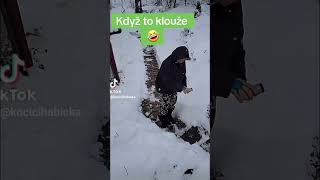 Když v zimě mrzne🥶 Solím schody.. #tiktok #funny #cz #czech #shorts