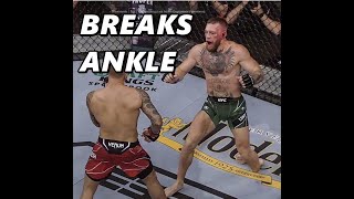 HOW CONOR McGREGOR BROKE HIS ANKLE (Dustin Poirier vs Conor McGregor 3 Highlights/Breakdown)