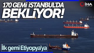 Tahıl Yüklü Kuru Yük Gemileri İstanbul Boğazı'nda Bekliyor