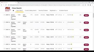ASU Class Search