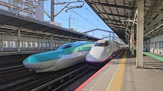 東北新幹線H5+E6系270km/h高速通過宇都宮駅 追越E2系