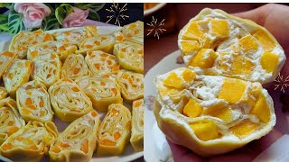 Mango Crepe Roll Cake || Dessert Enak Manis dan Lembut