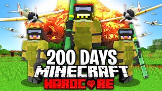 I Survived 200 Days at WAR in Hardcore Minecraft...