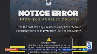 False wildfire emergency alerts sent to millions in Southern California