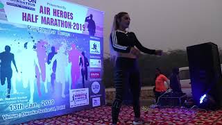 Air Heroes Half Marathon -2019 | Zumba by meenakshi Zumba group l gurgaon l Grow on group