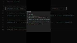 Build a Password Generator Fast | Python Shorts #programming #python #reddit