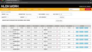 Klokwork Shop Management: add Parts