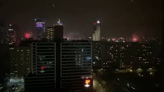 Warsaw, Poland New Year's Fireworks from the Westin Hotel - Sylwester Fajerwerki w Warszawie, Polska