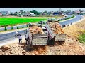 Wonderful Just start new project Landfilling Excellent Skill Driver Dozer push soilRock & Dump truck