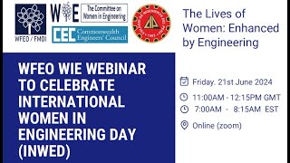 Women in Engineering webinar to celebrate International Women in Engineering Day INWED