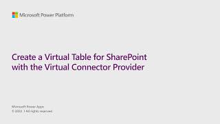 Create a Virtual Table for SharePoint with the Virtual Connector Provider
