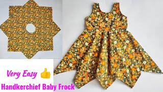 Handkerchief Baby Frock cutting and stitching | Baby Frock Design Cutting and stitching