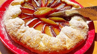 FRENCH GALETTE. Fast plum pie/French galeta. Simple recipe!