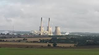 Ferrybridge Power Station: Watch the moment the chimney stacks are demolished - Drone footage